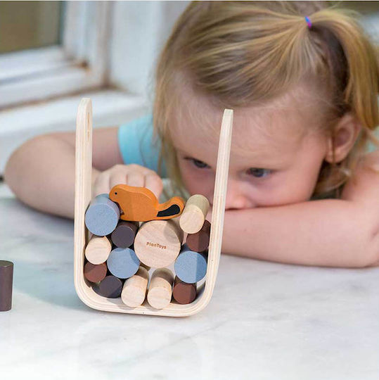 Plan Toys Stacking Toy Balance Game with Beaver made of Wood for 36++ Months