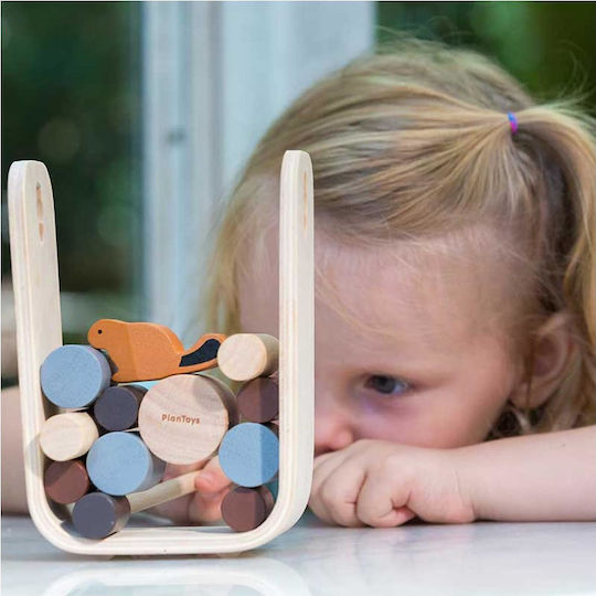 Plan Toys Stacking Toy Balance Game with Beaver made of Wood for 36++ Months
