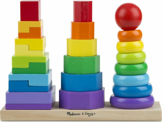 Melissa & Doug Stacking Toy Geometric Shapes made of Wood for 24++ Months