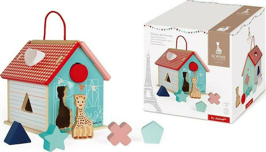 Janod Shape Sorting Toy Sophie La Girafe Shape Sorting House made of Wood for 18++ Months
