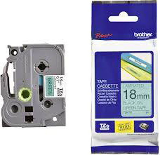 Brother TZe-741 Bandă Pentru Etichetări 8m x 18mm Verde Culoare Full Face Serie Compatibilă Cu Brother TZe/TZ