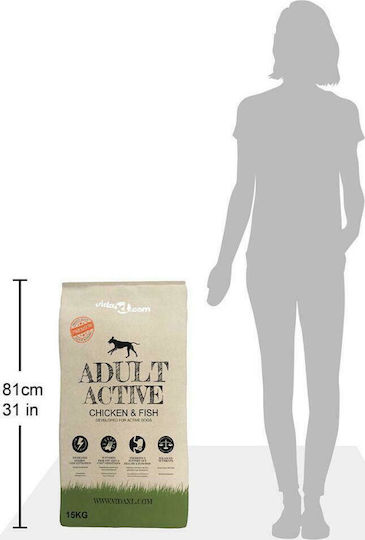 Premium Adult Active Chicken 15kg Dry Dog Food for Adult Dogs with Chicken and Fish