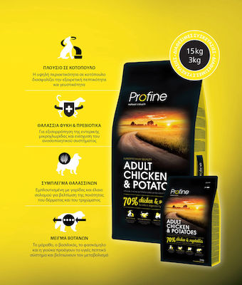 Profine Adult 3kg Trockenfutter für erwachsene Hunde mit Huhn und Kartoffeln