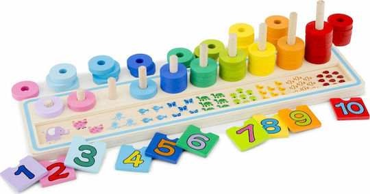 New Classic Toys Jucărie de Stivuire Învață să Numeri din Lemn pentru 10++ Luni