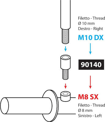 Lampa Αντάπτορας για Καθρέπτη Μηχανής M10DX-M8SX 1τμχ