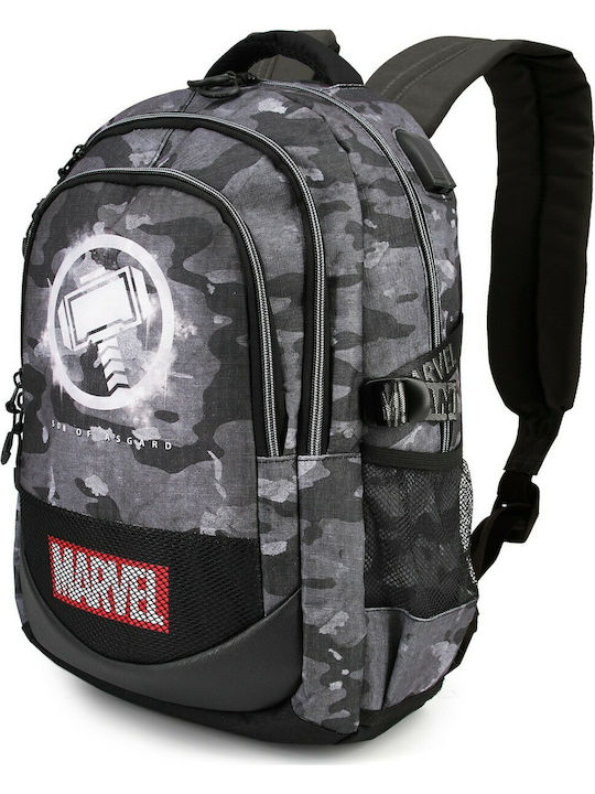 Karactermania Thor Hammer Multicolored School Bag Backpack Elementary, Elementary in Gray color