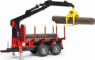 Bruder Crane Pickup Truck Forestry Trailer with Loading Crane and Grab for 3++ Years