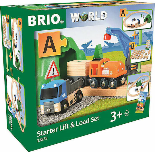 Brio Toys Starter Lift Load Σετ με Τρενάκι από Ξύλο για 3+ Ετών