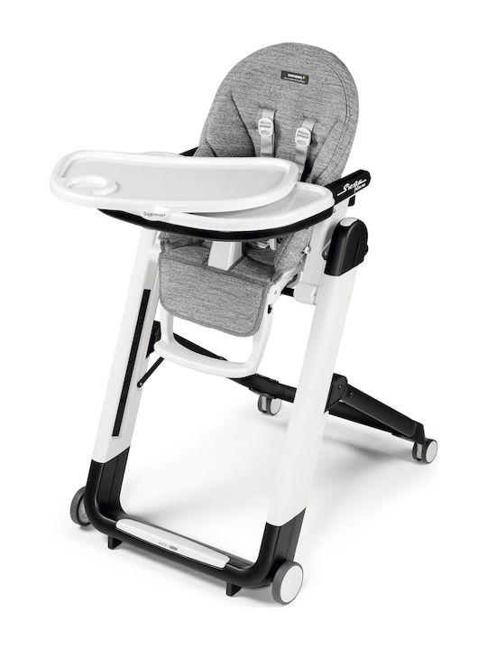 Peg Perego Siesta Klappbar Hochstuhl mit Metallrahmen & Sitz aus Kunstleder Grey