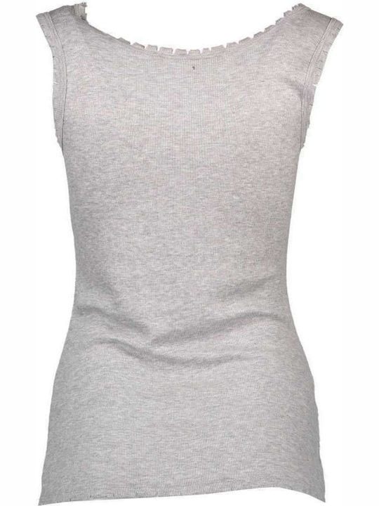 Silvian Heach Damen Sportlich Bluse Ärmellos Gray