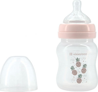 Kikka Boo Plastikflasche Gegen Koliken mit Silikonsauger für 0+, 0+ m, Monate Pink Ananas 160ml 1Stück