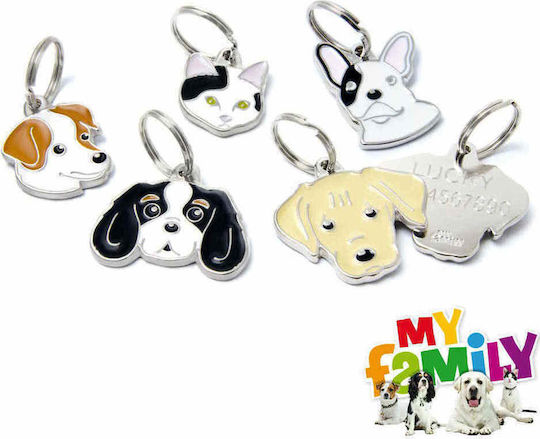 My Family Friends Beagle Dog ID Tag Brown Metal Personalized