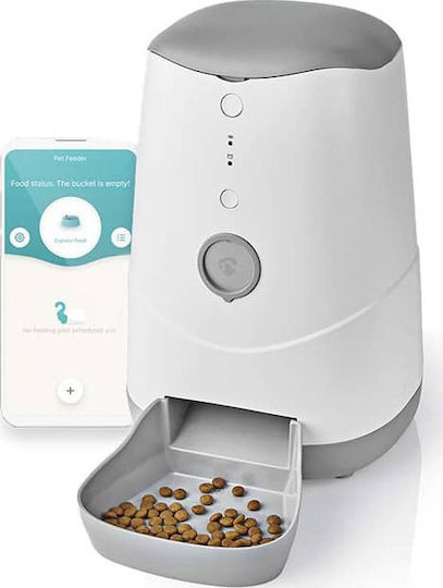 Nedis Automatic Feeder made of ABS Plastic Slow Feeder for Dog & Cat 3.7lt 23cm in White Color