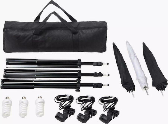 vidaXL Photography & Video Lighting Kit 3 Lights 24W 5500K With Tripod