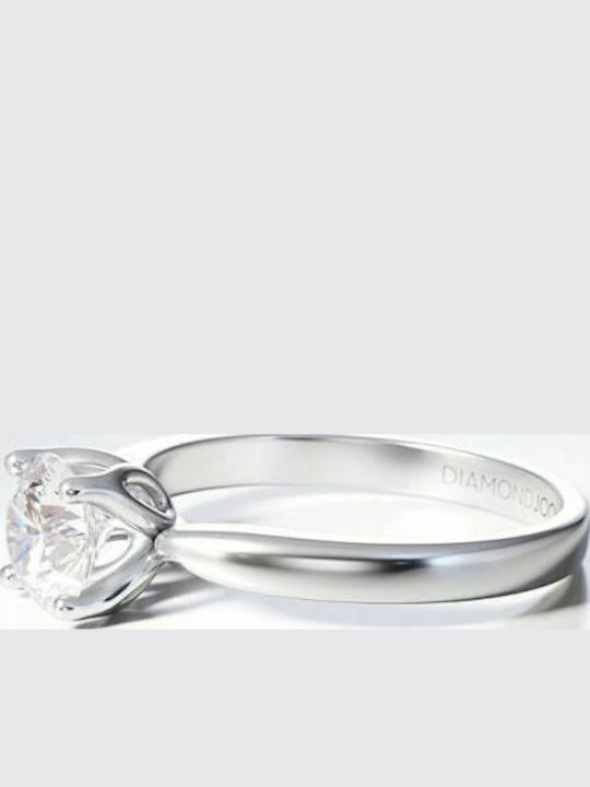 Diamond Jools ENG072 Μονόπετρο από Λευκόχρυσο 18Κ με Διαμάντι
