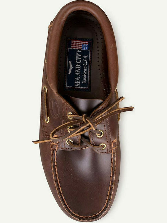 Memphis C55 Men's Leather Boat Shoes Brown