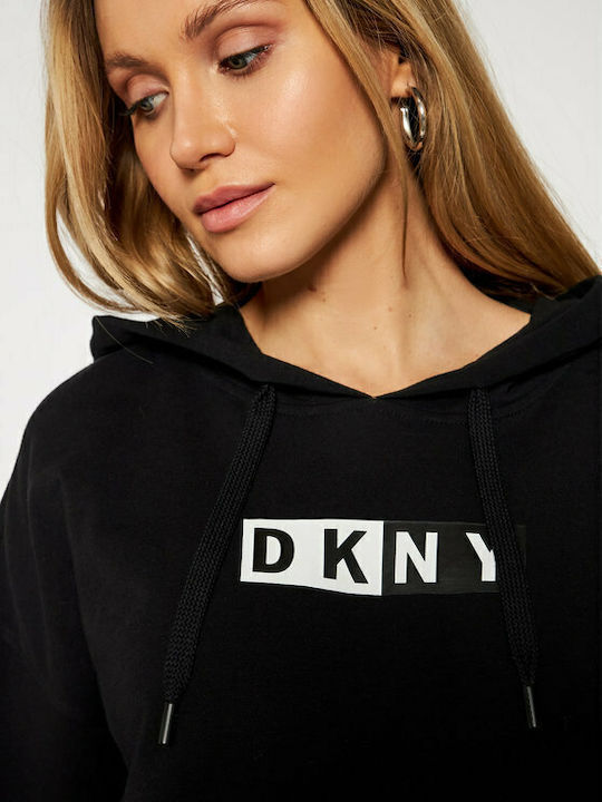 Damen Sweatshirt Kapuzen Schwarz