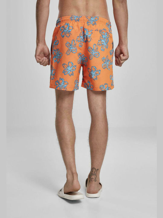 Urban Classics TB3527 Men's Swimwear Shorts Orange Floral