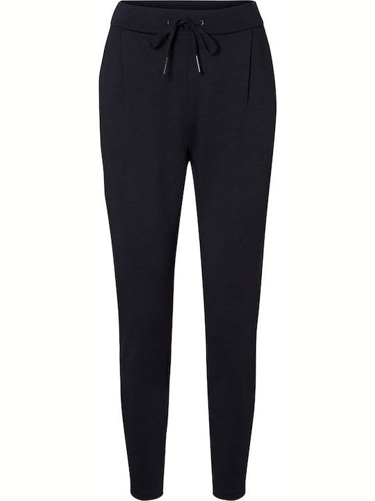 Damen Hoch tailliert Stoff Hose mit Gummizug in Lockere Passform Marineblau