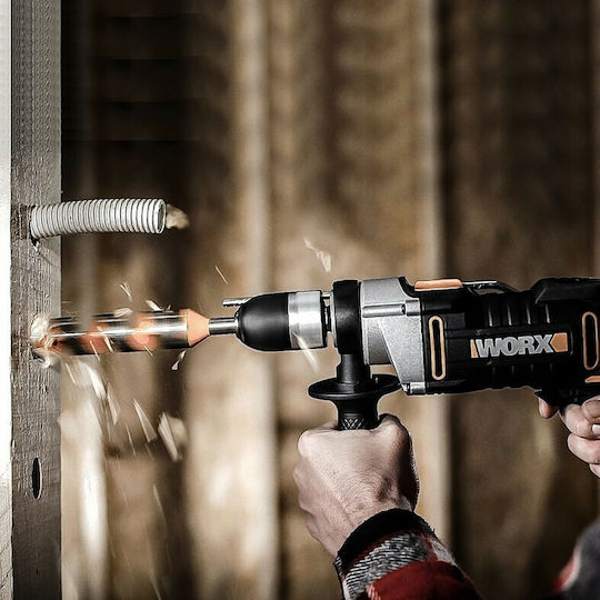 Worx WX318 Κρουστικό Δράπανο 810W με Θήκη και με Σετ 3 τρυπανιών & Σετ 3 διαμαντοτρυπανιών