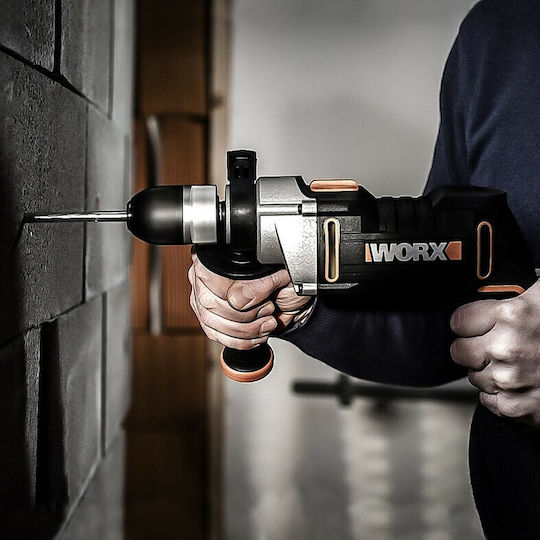 Worx WX318 Κρουστικό Δράπανο 810W με Θήκη και με Σετ 3 τρυπανιών & Σετ 3 διαμαντοτρυπανιών