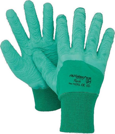 Rock Gloves for Work Green Latex 1pcs