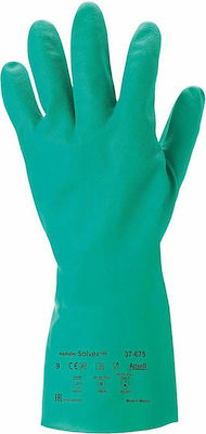 AlphaTec® Solvex® 37-675 Cotton Safety Glofe Nitrile 0.38mm Green