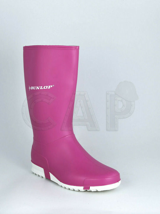 Dunlop Non-Slip Work Wellies Knee Pink