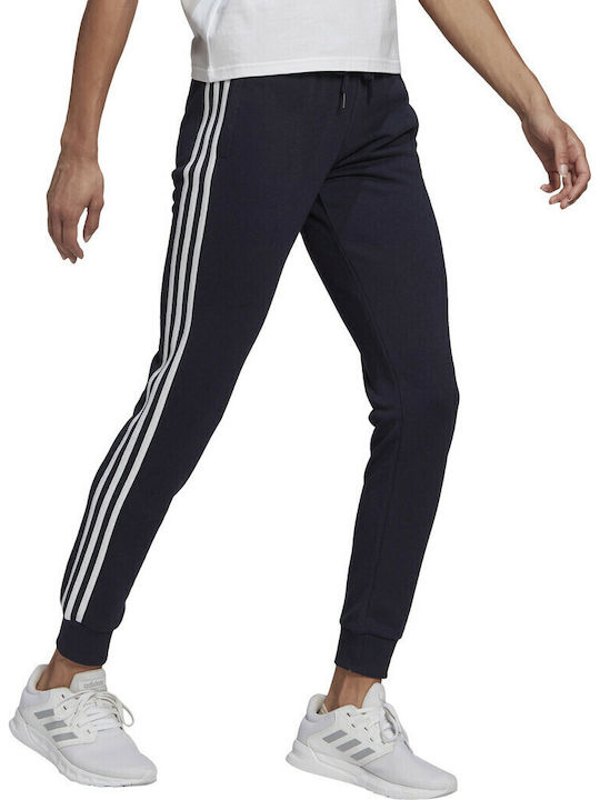 Essentials French Terry 3-Stripes Долнище на анцуг с гума Тъмносин