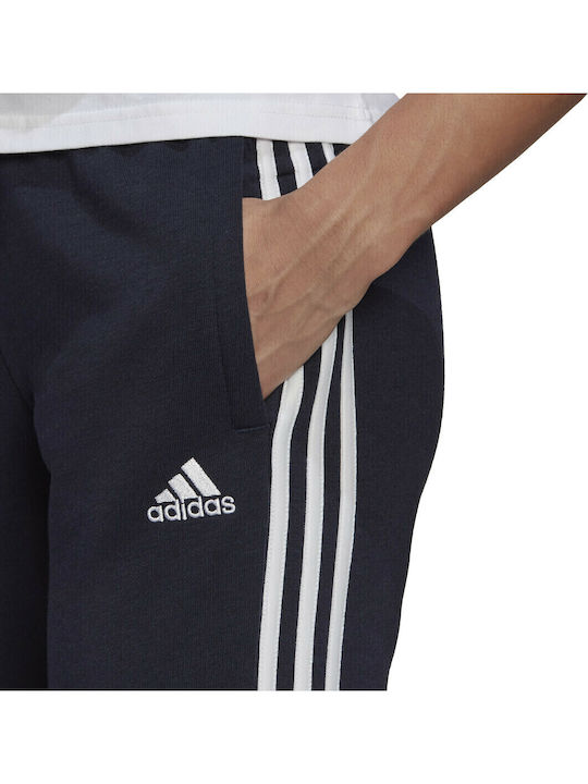 Essentials French Terry 3-Stripes Долнище на анцуг с гума Тъмносин