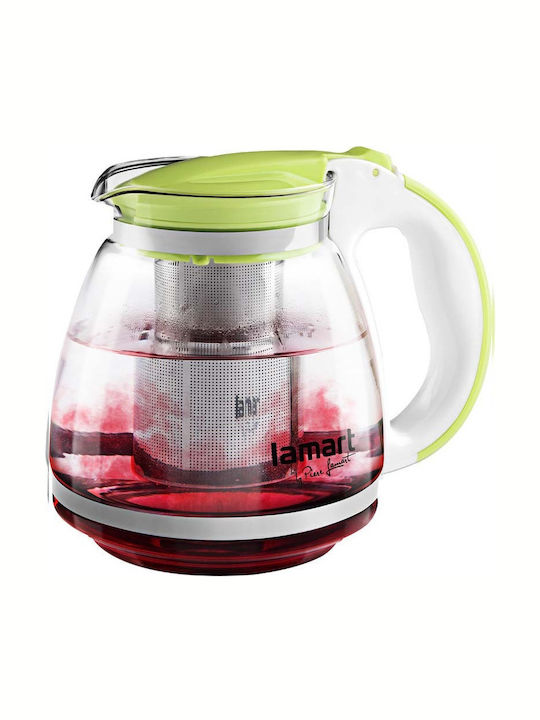 Lamart Τσαγιέρα με Φίλτρο Γυάλινη Πράσινη 1500ml