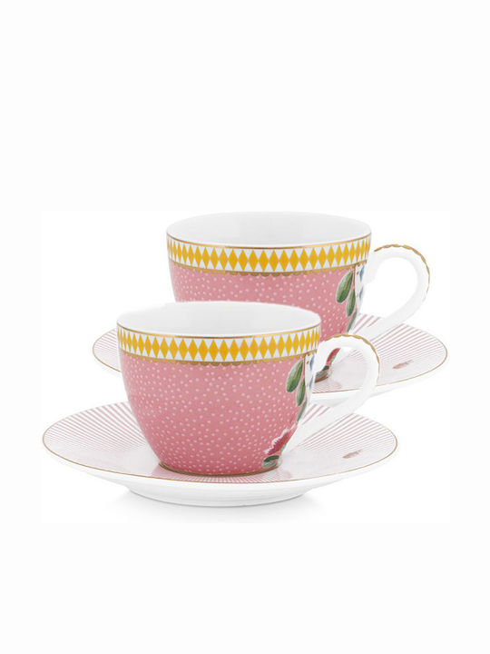 PiP Studio La Majorelle Porcelain Espresso Cup Set 120ml Ροζ 2pcs