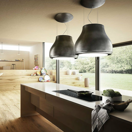 Elica Shining Cast Iron Απορροφητήρας Νησίδα Ανακύκλωσης 50cm Inox