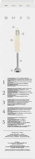 Smeg 50er Stil Handmixer mit Edelstahlstab 700W Beige