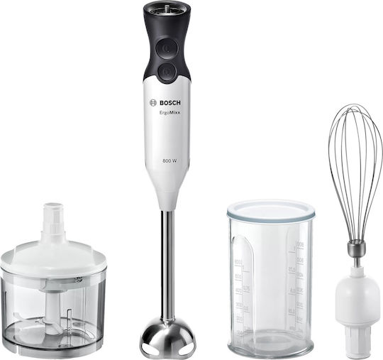 Bosch Blender de mână cu tijă din oțel inoxidabil 800W Alb