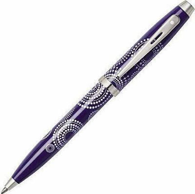 Sheaffer Glossy Purple Patterned Design 100 Pen Ballpoint with Blue Ink