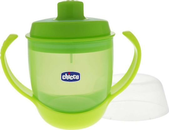 Chicco Meal Cup Εκπαιδευτικό Μπιμπερό Πλαστικό με Λαβές Πράσινο 12m+ 180ml
