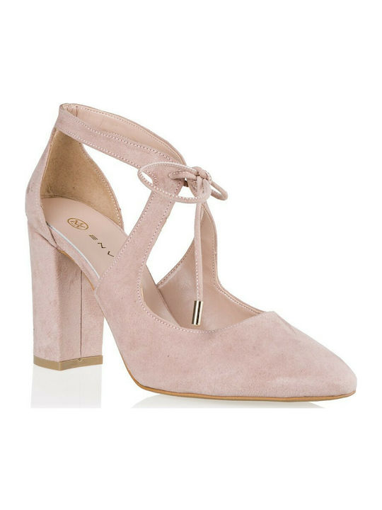 Envie Shoes Suede Pink Heels