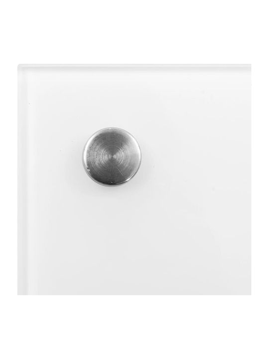 vidaXL Spătar Rectangular din Sticlă în Culoare Albă 80x40cm 249454