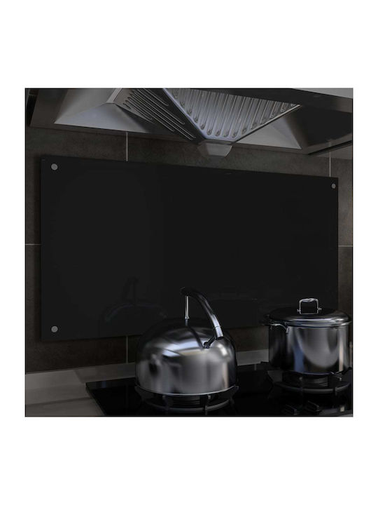 vidaXL Rectangular Back Made of Glass in Black Colour 100x50cm 249491