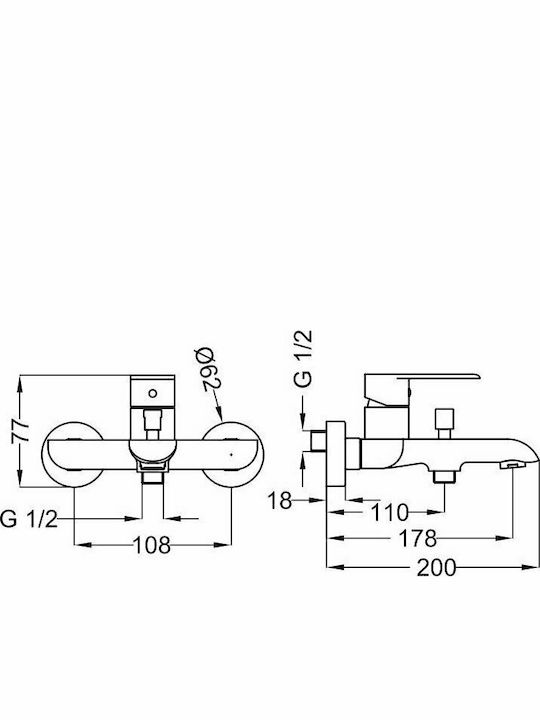 Teorema Xs Mixing Shower Shower Faucet Complete Set Silver