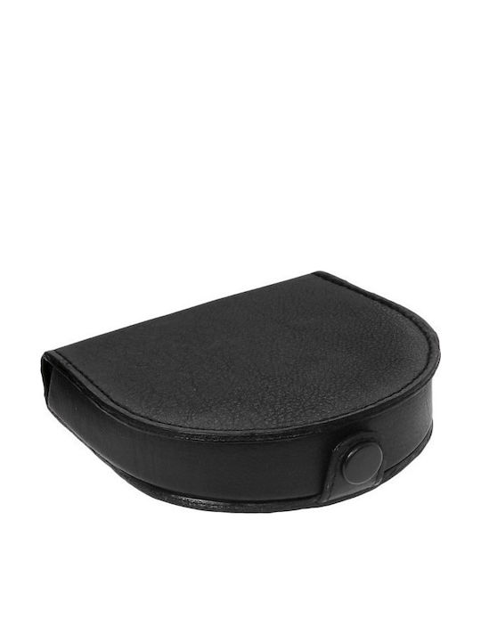 Leather Men's Coin Wallet with RFID Black