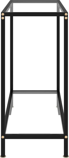 Consolă Metalică cu Suprafață din Sticlă Transparent L80xL35xH75buc Consolă Metalică cu Suprafață din Sticlă Transparent L80xL35xH75buc