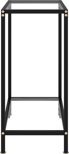 Console Table Metal with Glass Surface Transparent L60xW35xH75cm