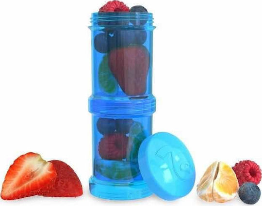 Twistshake Milk Powder Doser Blue Storage Container Pastel Blue 2x100ml 1pcs
