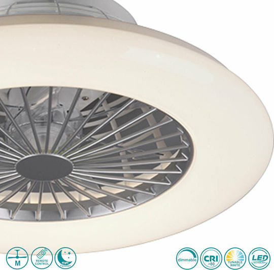 Trio Lighting Stralsund Deckenventilator 50cm mit Leuchte Titan