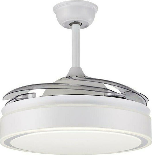 Sun Light Ceiling Fan 90cm with Light and Remote Control White