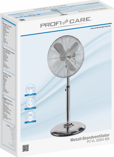 ProfiCare PC-VL 3064 MS Стоящ Вентилатор 50W Диаметър На Вентилатора 40см Сребрист