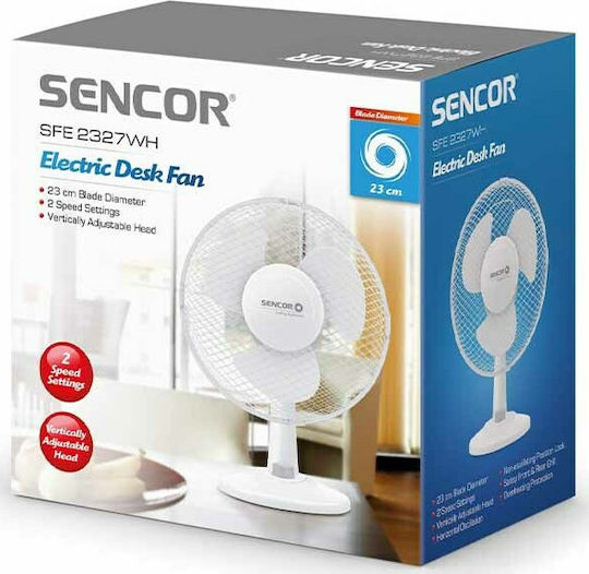 Sencor Επιτραπέζιος Ανεμιστήρας 30W Διαμέτρου 23cm Λευκός