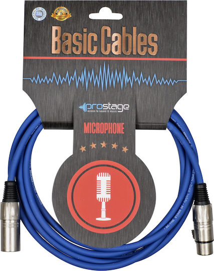 Prostage Кабел XLR мъжки - XLR женски Син 7м BMB-07 BLU